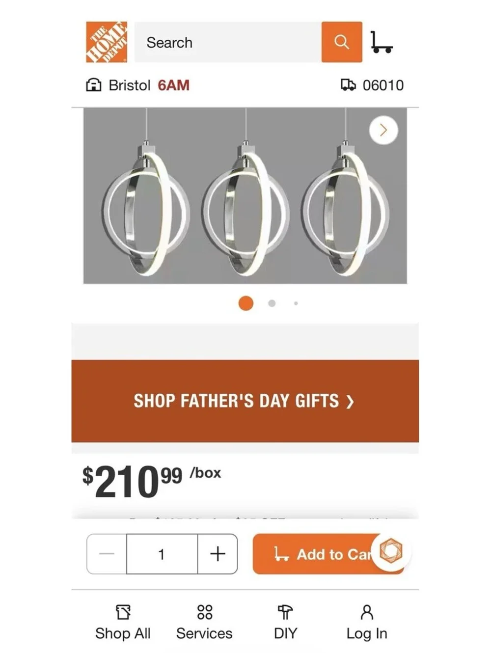 Modern Chrome 3 Pack LED Pendant Chandelier - New in Box